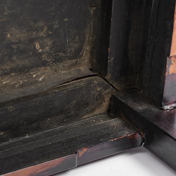 A pair of hardwood armchairs, late Qing dynasty.