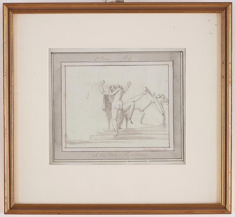 Carl August Ehrensvärd, "Goda gosse, glaset töm". Illustrations for drinking songs, 24.
