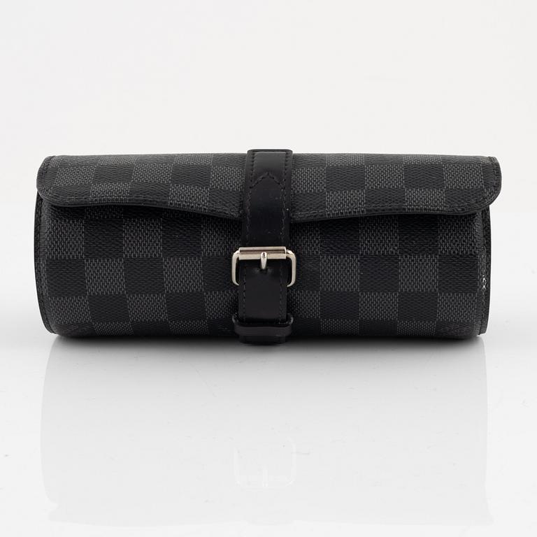 Louis Vuitton, a Damier Graphite watch case, 2013.