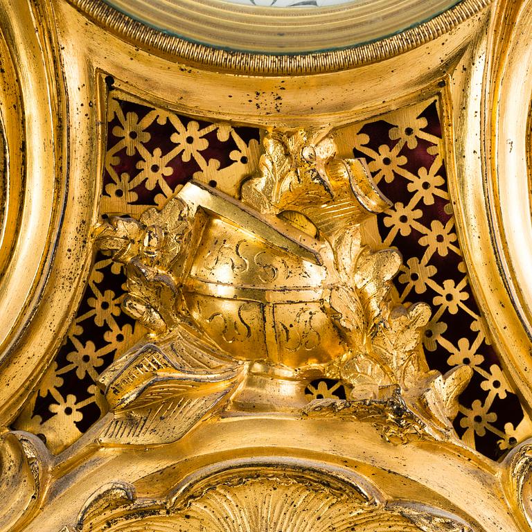 A Louis XV 18th century gilt bronze mantel clock.