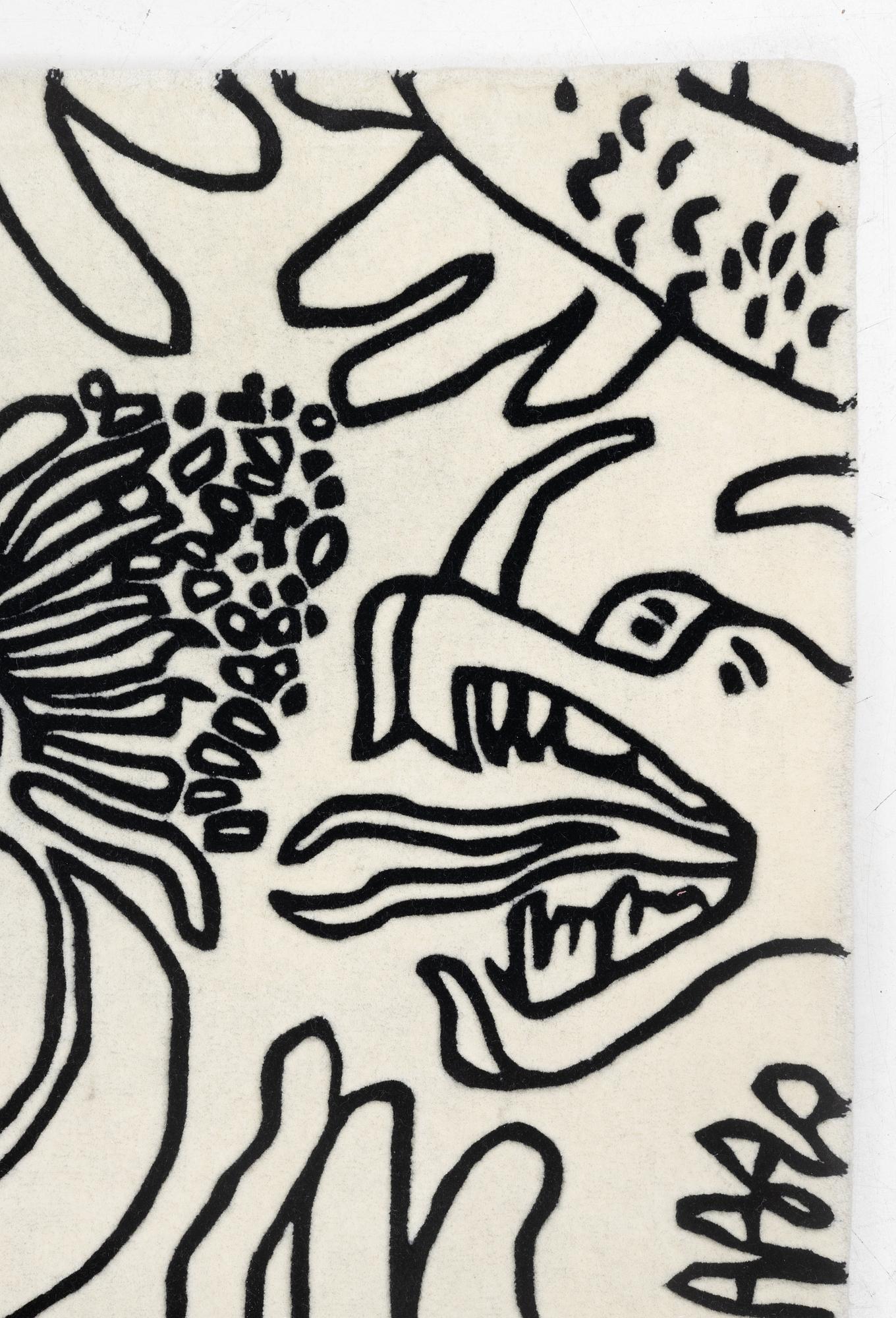 Carl Johan De Geer, hand-tufted carpet, "Drakar kontur', c. 300 x 200 cm.