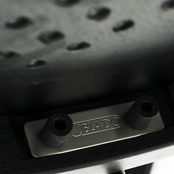 Four "B4-82" bar stools from the Oblado series, designed by Börje Lindau for Blå Station, late 20th century.