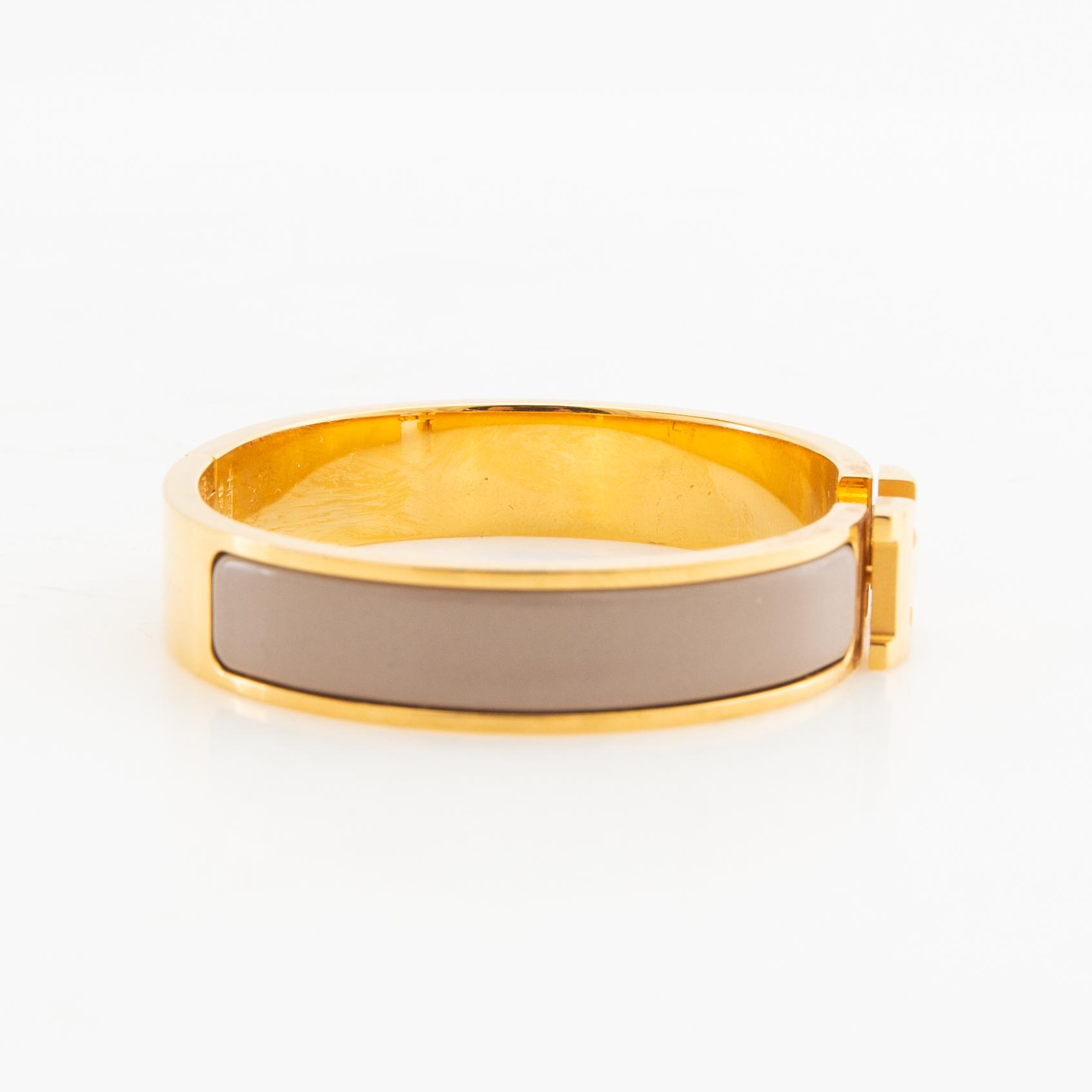 Hermès, bracelet "Clic H", Marron glacé.