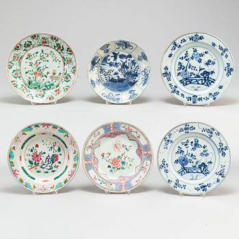 Six dishes, Ming & Qing dynasty, 17-18th century.