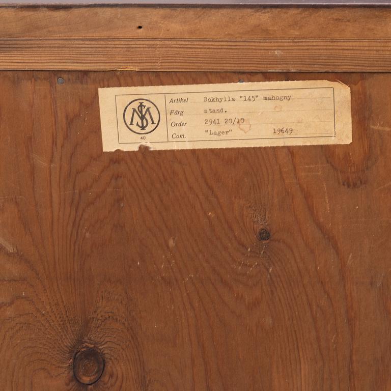A mahogany-veneered bookcase, Axel Ståhls Möbelfabrik AB, Vimmerby, Sweden, mid 20th century.