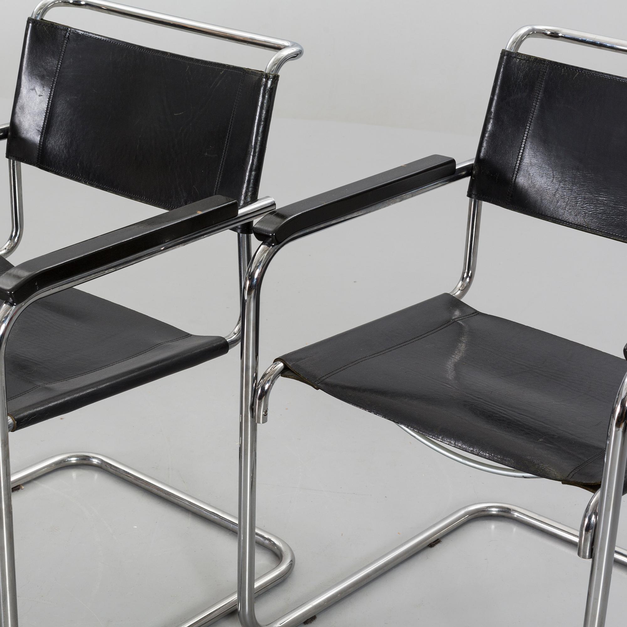 A SET OF 4 MARCEL BREUER B34 ARMCHAIRS, THONET .