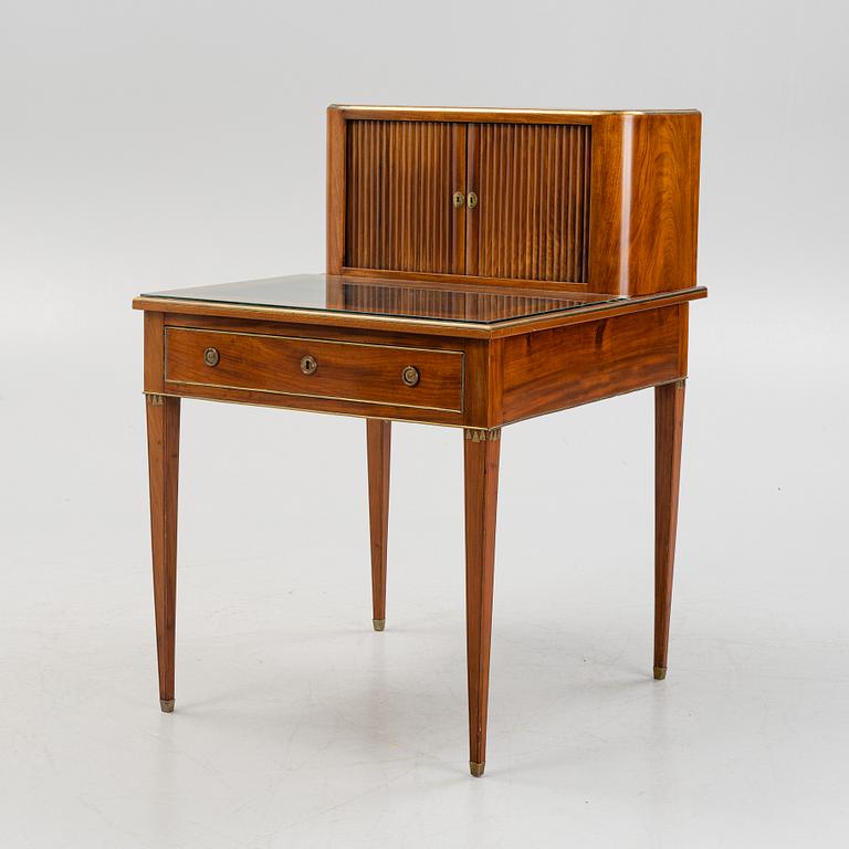 A late Gustavian style mahogny desk, late 19th century.