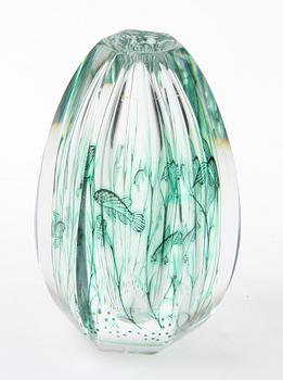 VAS, glas, "Fiskgraal", Edward Hald, Orrefors, 1954, sign.