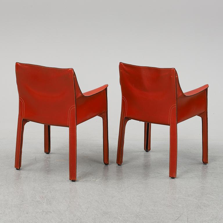 MARIO BELLINI, karmstolar, ett par, modell 413 CAB, Cassina, Italien.