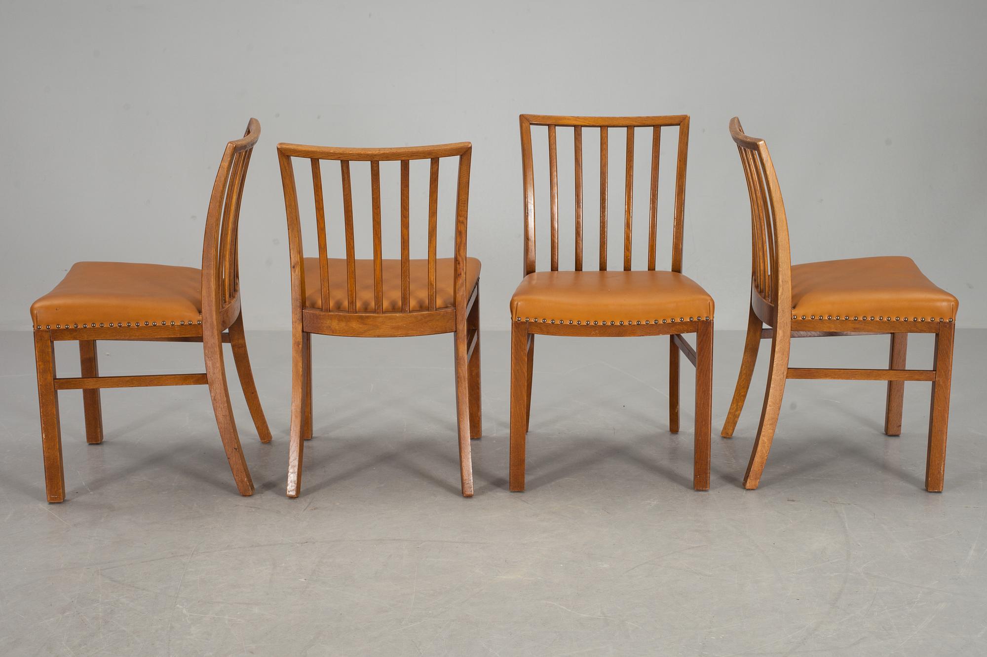 STOLAR, 4 stycken, Börge Mogensen,Danmark 1900-talets andra hälft.