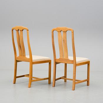 STOLAR, 8 st, "Ambassadör", Carl Malmsten, Åfors Möbelfabrik, 1900-talets andra hälft.