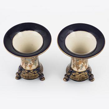 Vaser, ett par Satsuma, Japan, 1900-tal.