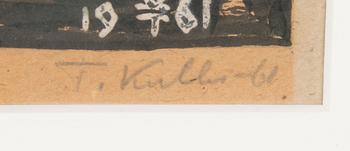 Toivo Kulles, tussi ja guassi, signeerattu ja päivätty 1961.
