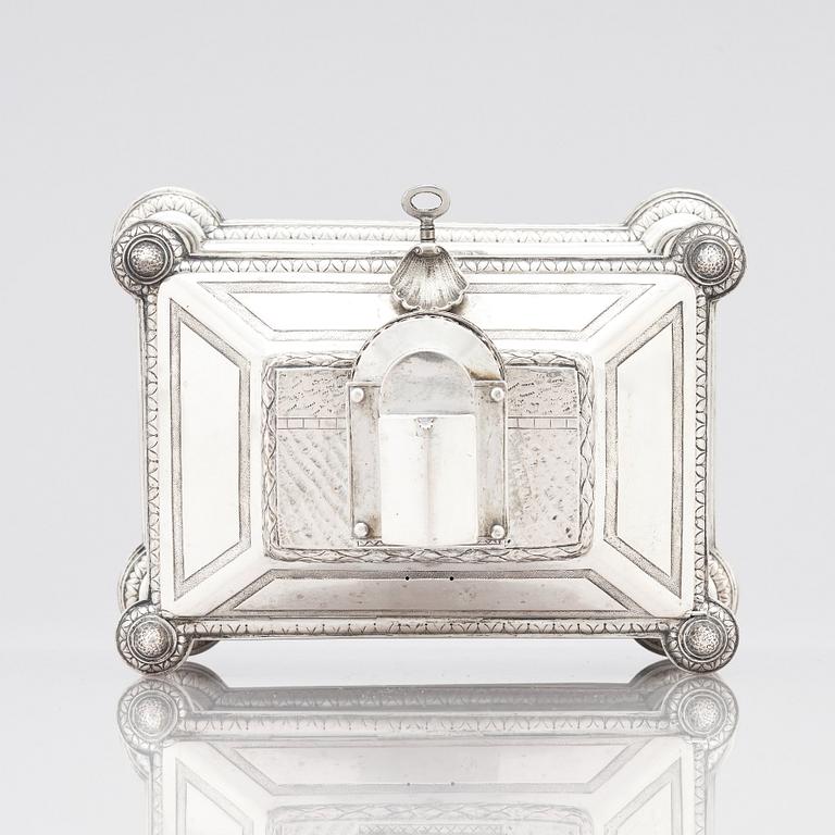 Brahmfeld & Gutruf, smyckeskrin, silver, mitten 1800-talet, Hamburg.