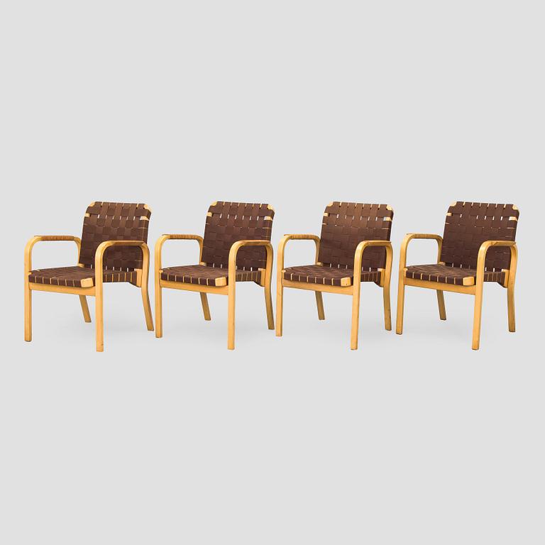 Alvar Aalto, Nojatuoleja, 4 kpl, 45 Artek, 1900-luvun loppu.
