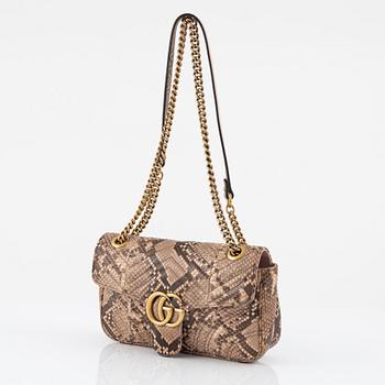 Gucci, a  'Matelassé Python GG Marmont'Shoulder Bag.