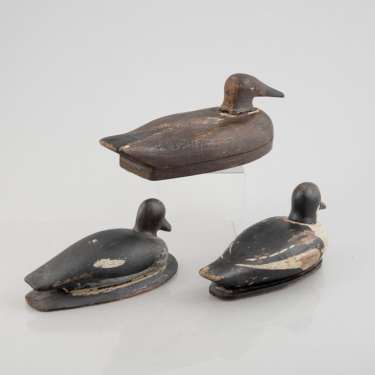 A set of three decoy ducks, first half of the 20th Century.