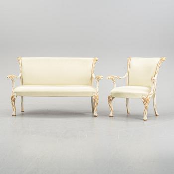 Salongsmöbel, 7 delar, Italien 1900-tal.