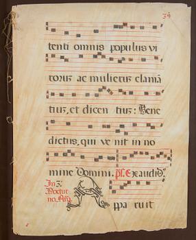 A vellum music sheet.