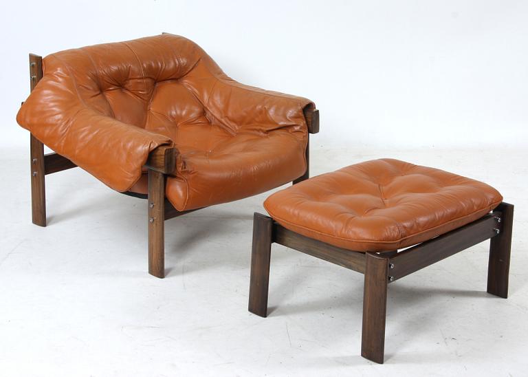 FÅTÖLJ SAMT FOTPALL, Percival Lafer, Lafer MP, Brasilien, 1960/1970-tal.