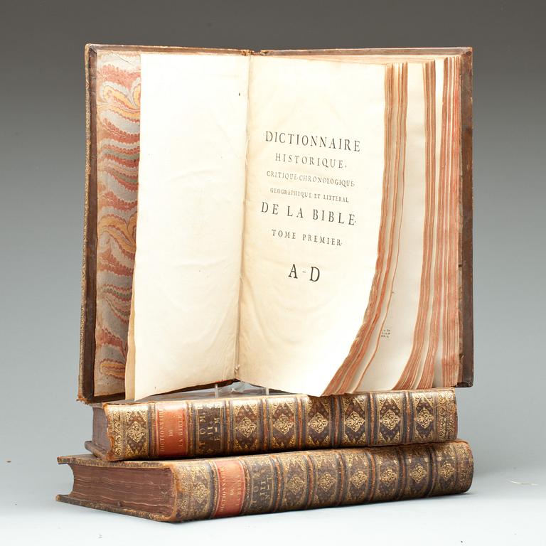 BÖCKER, 3 band, "Dictionnaire de la Bible", 1730.