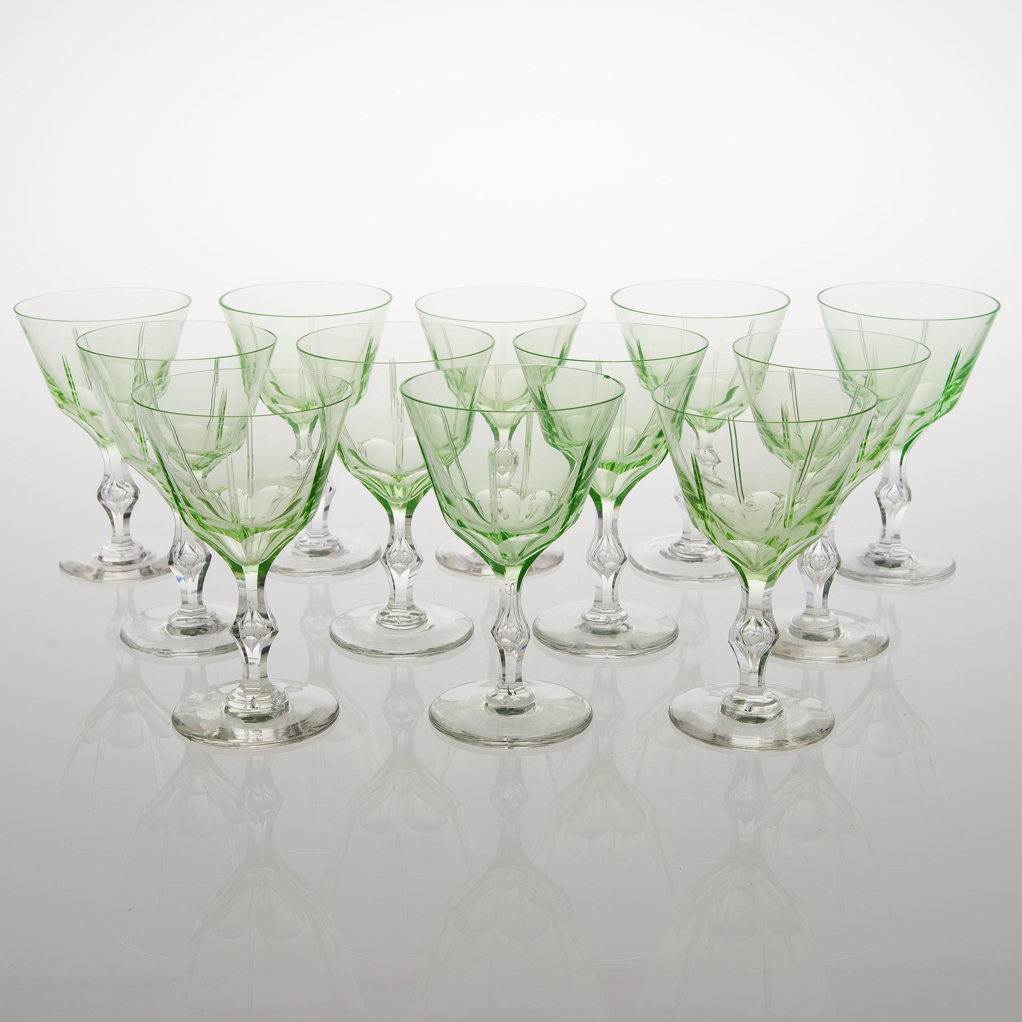 A 72-piece set of footed glassware from the first half of the 20th Century.