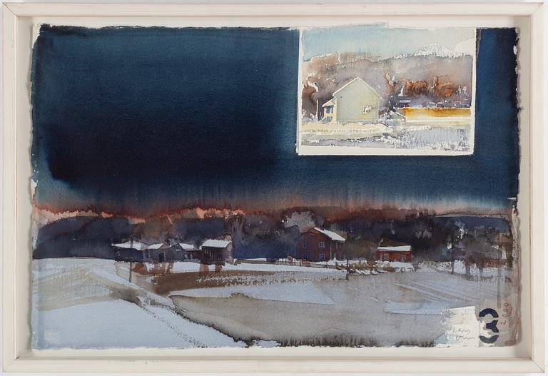 LARS LERIN, watercolor, signed and dated 2000.