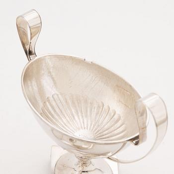 A silver sugarbowl with lid by Michael Olof Barkman, Varberg, 1820.