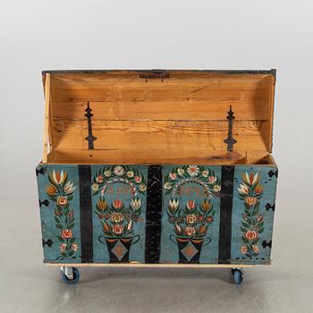 A SWEDISH 19TH CENTURY CHEST, dated 1832.