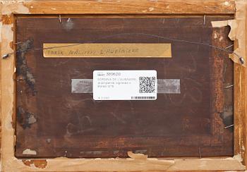 GEORGINA DE L'AUBINIERE, olja på pannå, signerad o daterad 1879.