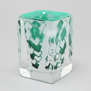 A unique glass vase by Jan Johansson for Orrefors in 2002.