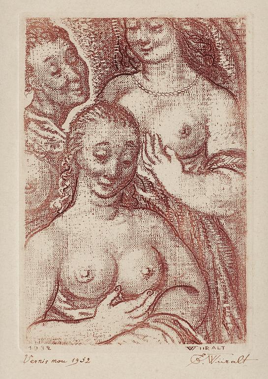 Eduard Wiiralt, "Three female figures" (Kolm naisfiguuri).