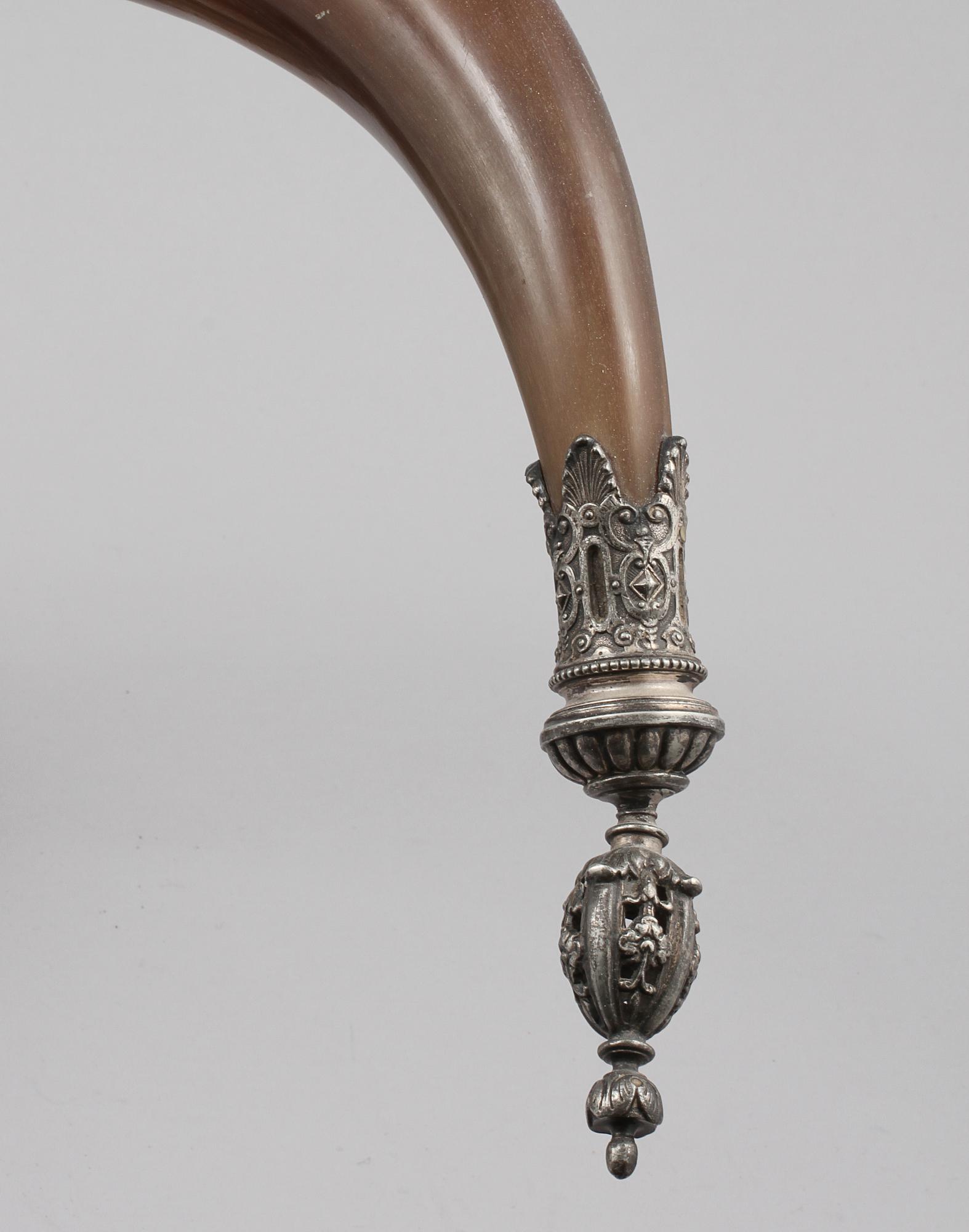 DRYCKESHORN, horn och metall, 1800-talets slut.
