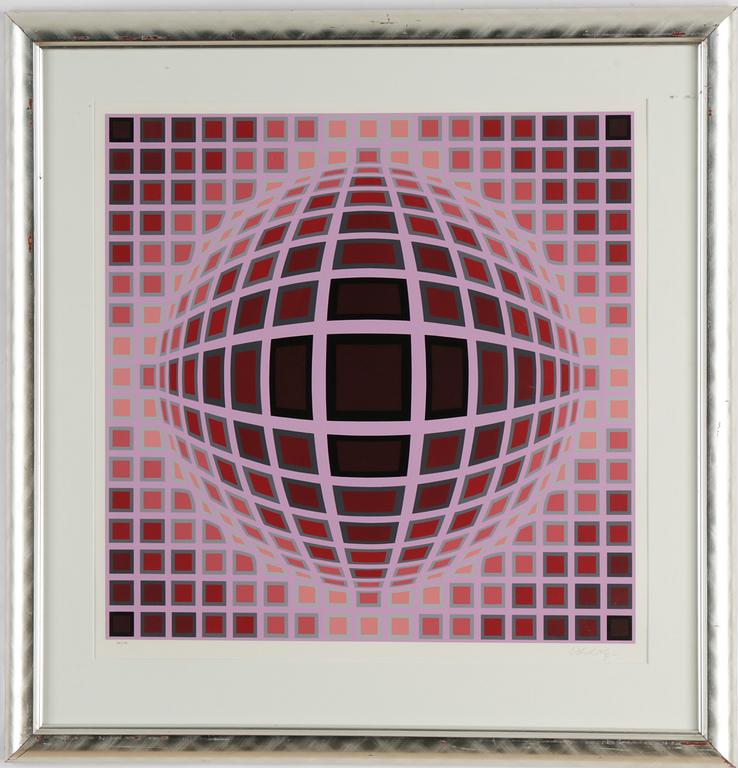 Victor Vasarely, silkscreen in colours, signed 160/275.