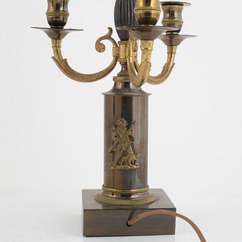 An Empire-style three-light reading light, 20th century.