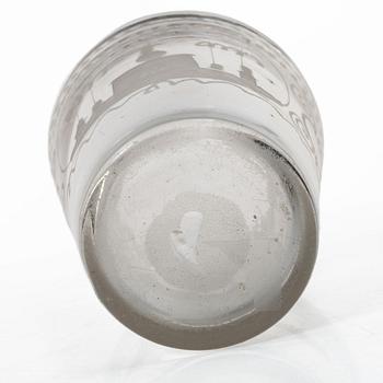 Goblet glass and trophy. Germany, 18th century.
