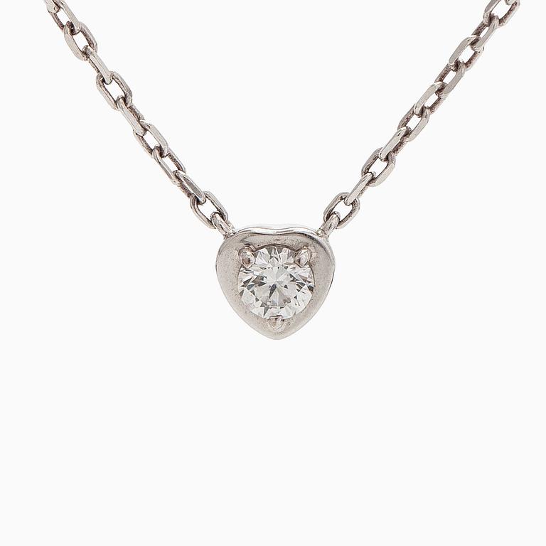 Cartier, an 18K white gold 'd'Amour' necklace, with a brilliant-cut diamond.