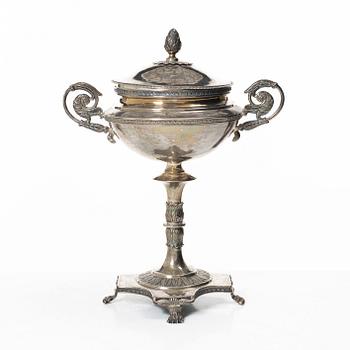 Carl Petter Lampa (Hudding), Strösockerskål, silver, empire, Stockholm 1825.