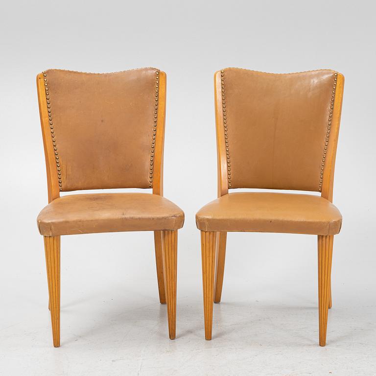 Six SCandinavian Modern chairs, 1940's.