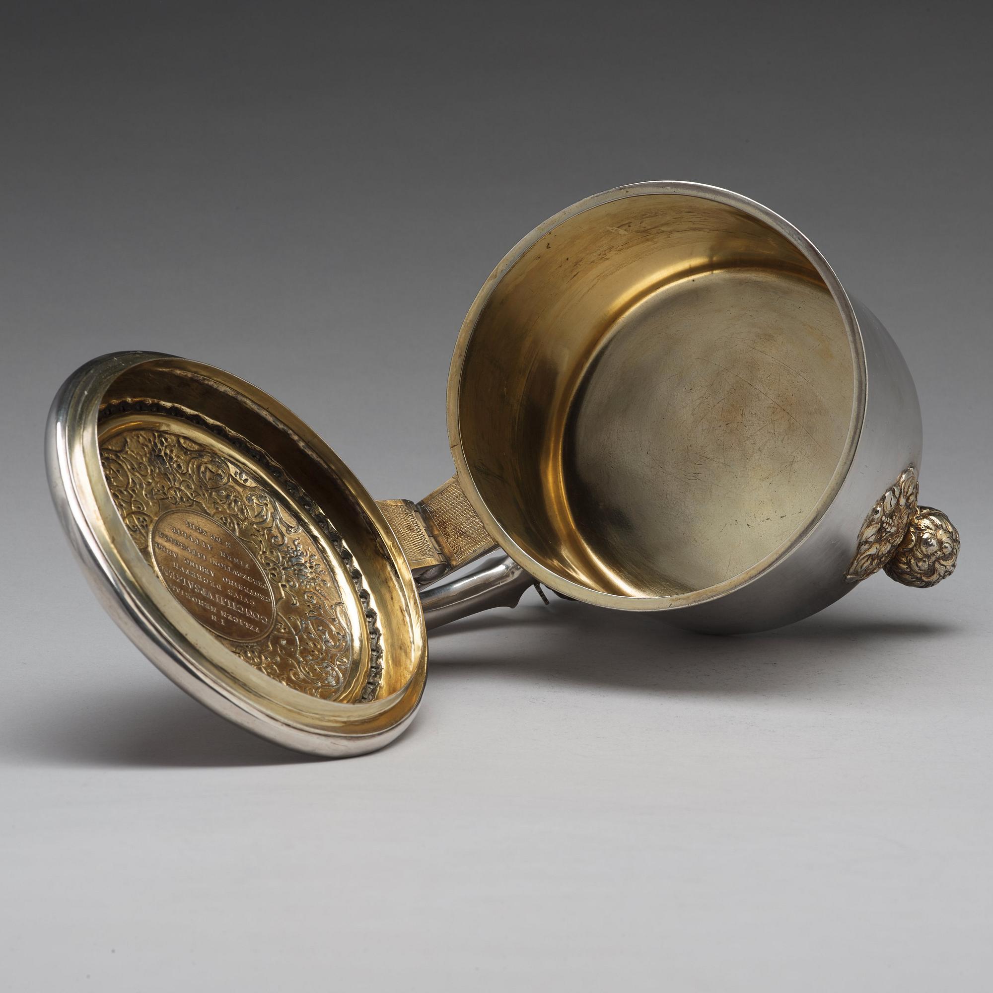 A Swedish 18th century parcel-gilt silver tankard, mark of Jacob Brunck, Stockholm 1724.