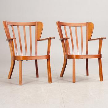 FÅTÖLJER, ett par, "Canada", Christian E Hansen, Fritz Hansen 1940-talet.
