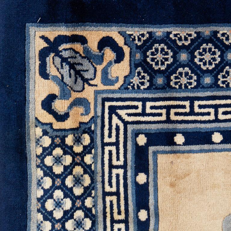 A Carpet, old China, "antique finish" ca 197 x 133 cm.