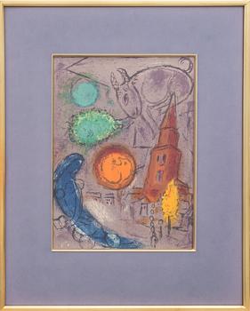 Marc Chagall · MARC CHAGALL, färglitografi, ej signerad.