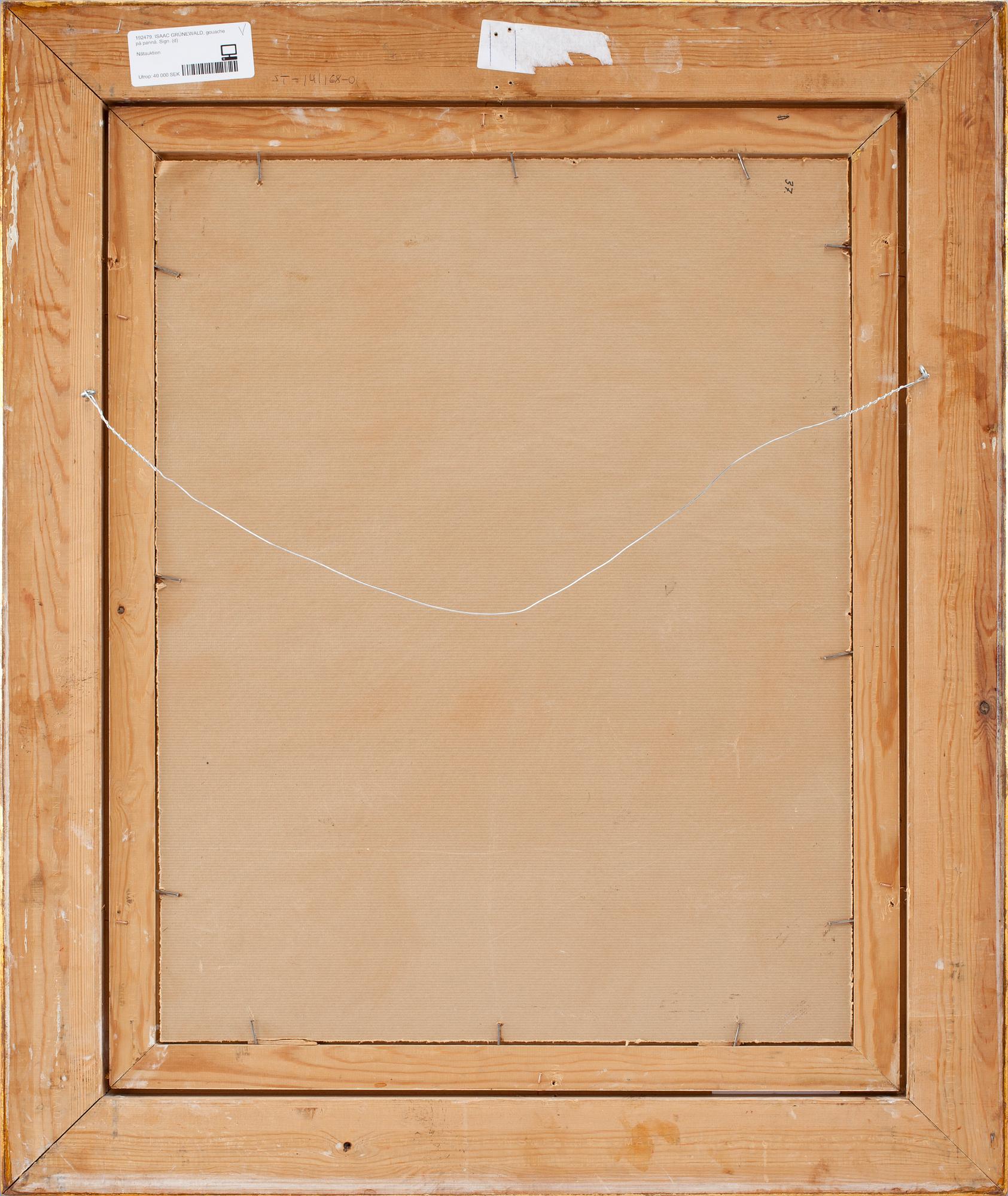 ISAAC GRÜNEWALD, gouache på pannå. Sign.