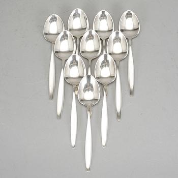 SKEDAR, 10 st, silver, "Cypress", Georg Jensen, Danmark. Vikt ca 417 gram.
