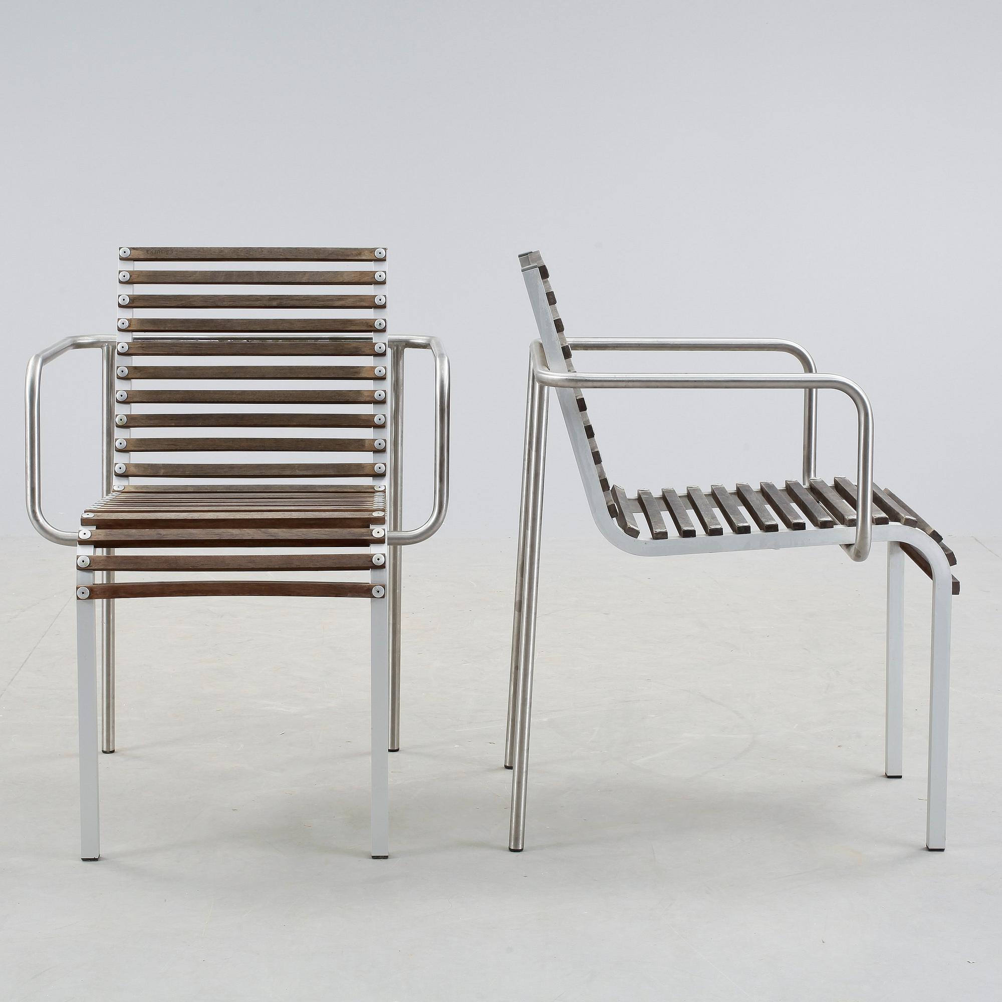 TRÄDGÅRDSSTOLAR, 6 st, Arnold Merckx, "Extremis", Formgiven 1998.