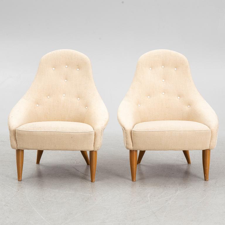 Kerstin Hörlin-Holmquist, a pair of armchairs, "Lilla Eva", from the "Paradiset" series, Triva, Nordiska Kompaniet.