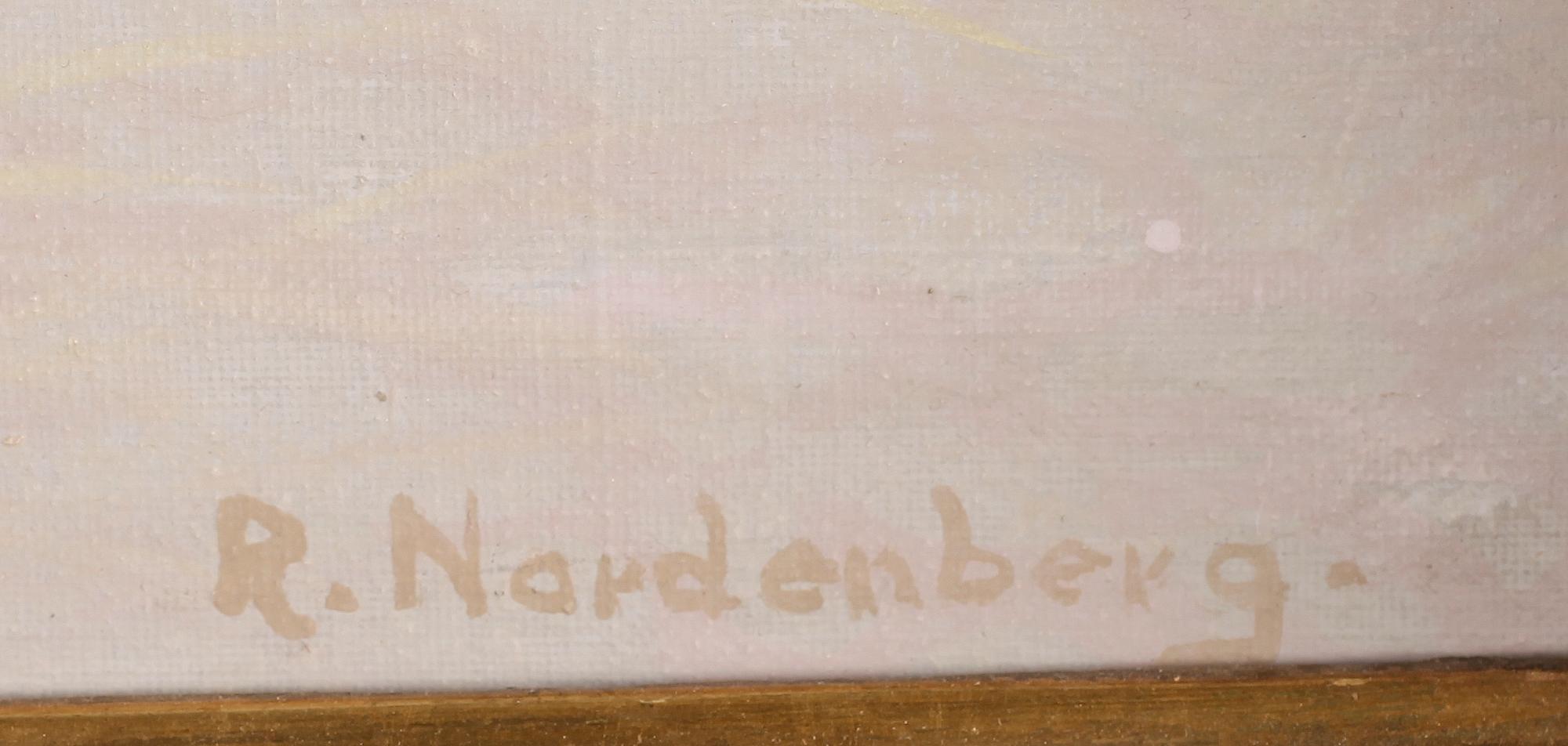 OKÄND KONSTNÄR, olja på duk, signerad R Nordenberg, 1900-talets andra hälft.