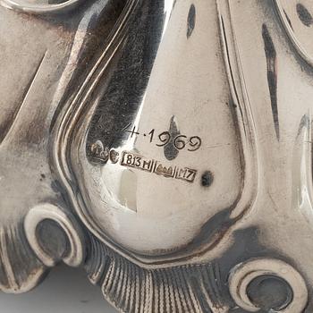 A silver candelabrum, marks of Kultakeskus Oy, Hämeenlinna, Finland 1965.