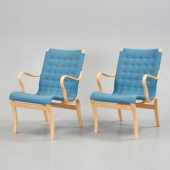 FÅTÖLJER, ett par, "Mi 425"/Mina", Bruno Mathsson, formgiven 1978.
